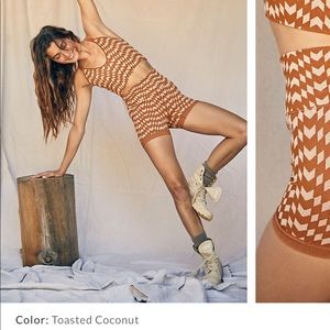 Free People Movement Good Karma Chevron Crop + Short (as a set)